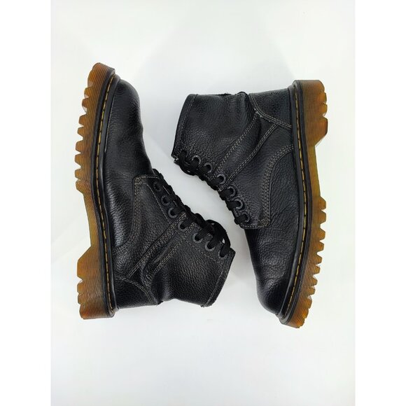 Dr. Martens Men's Roseland Black Leather Lace Up Combat Boots Size 8M US - Picture 5 of 8